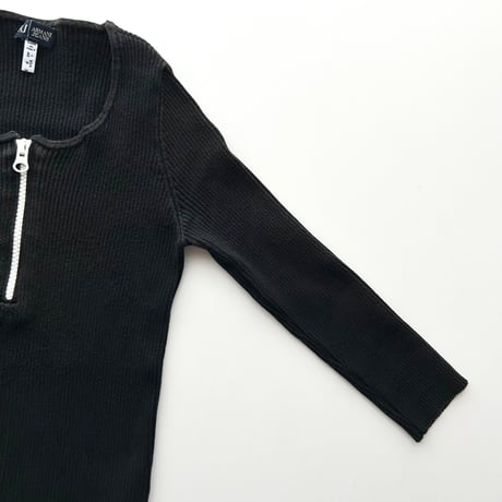 ARMANI half zip compact knit tops