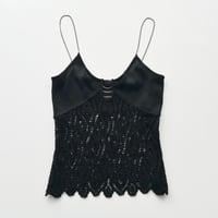 black crochet chain camisole