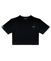 Corset line cropped black T-shirt