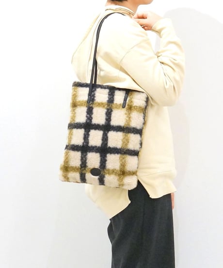 Folna チェック柄ボアファー トートバッグ / No.K903059 / 4色展開