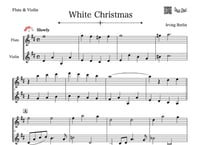 ♫楽譜「White Christmas」フルート＆ヴァイオリン二重奏［MM3］