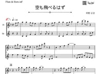 ♫楽譜「空も飛べるはず」フルート＆ホルン二重奏［MM2.5］