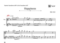 ♫楽譜「Happiness」ソプラノサックス＆アルトサックス二重奏［MM4］