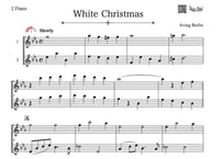 ♫楽譜「White Christmas」フルート二重奏［MM3］