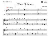 ♫楽譜「White Christmas」フルート＆トロンボーン二重奏［MM3］