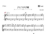 ♫楽譜「さとうきび畑」フルート二重奏［MM3］