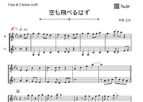 ♫楽譜「空も飛べるはず」フルート＆クラリネット二重奏［MM2.5］