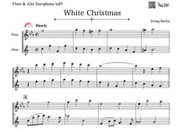 ♫楽譜「White Christmas」フルート＆アルトサックス二重奏［MM3］