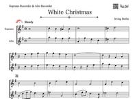 ♫楽譜「White Christmas」ソプラノリコーダー＆アルトリコーダー二重奏［MM3］