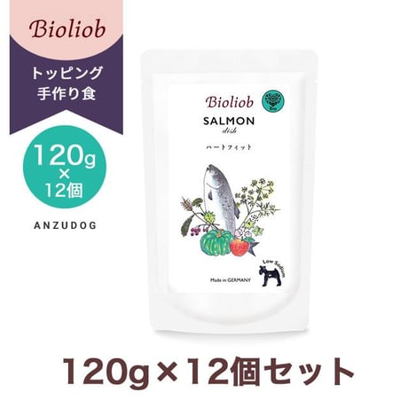 Bioliob ビオリオーブ サーモン・ディッシュ ハート・フィット（心臓） 120g /120g×12セット 犬のごはん ドッグフード ウェットフード レトルト トッピング
