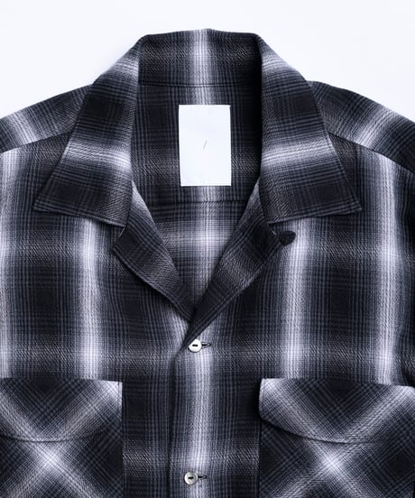 Ombre Check Open Collar Shirt "Kun"