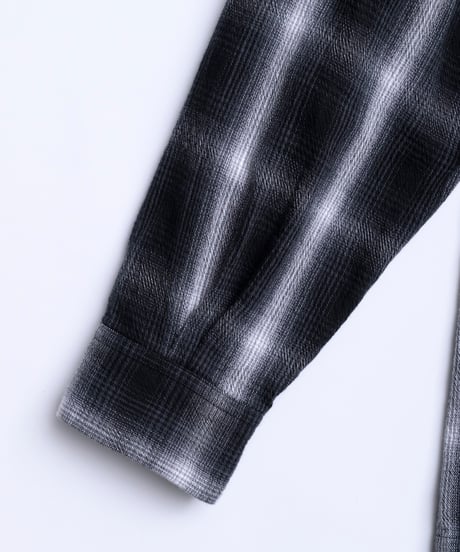 Ombre Check Open Collar Shirt "Kun"