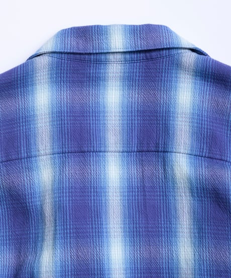 Ombre Check Open Collar Shirt "Kun"