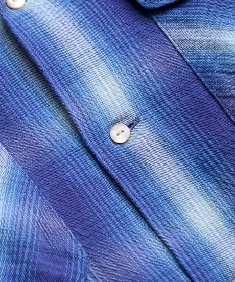 Ombre Check Open Collar Shirt "Kun"