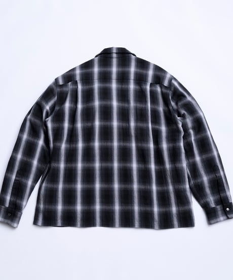 Ombre Check Open Collar Shirt "Kun"