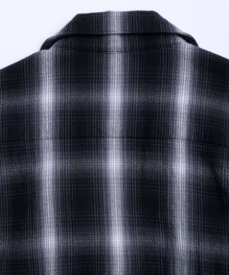 Ombre Check Open Collar Shirt "Kun"