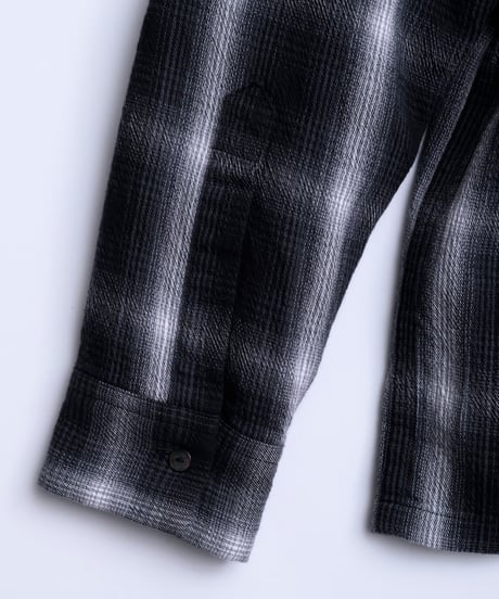 Ombre Check Open Collar Shirt "Kun"