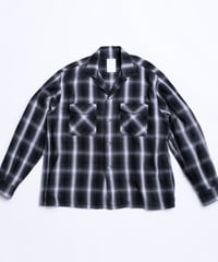 Ombre Check Open Collar Shirt "Kun"