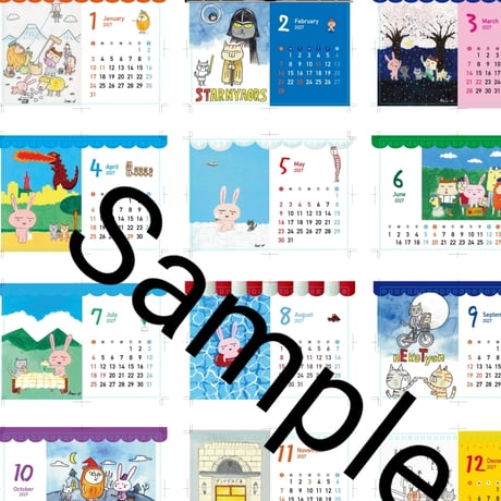 《限定販売》2027年！卓上カレンダー！　いつもそばに！開運ステッカー付き