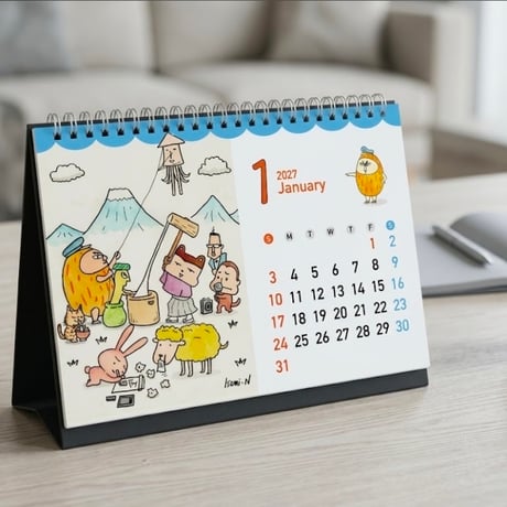 《限定販売》2027年！卓上カレンダー！　いつもそばに！開運ステッカー付き