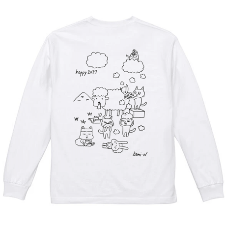ロングスリーブTシャツ！【限定販売！】　みんなで2027年を！開運ステッカー 付き