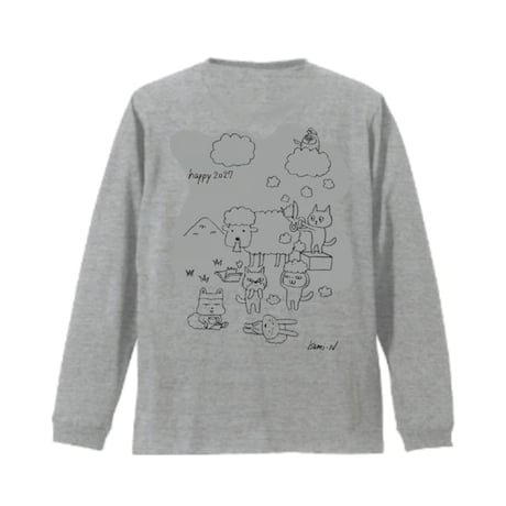 ロングスリーブTシャツ！【限定販売！】　みんなで2027年を！開運ステッカー 付き