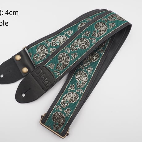 帆布ギターストラップ【細エスニック刺繍リボン】サイケ　ヒッピー | Handmade Japanese Guitar Strap  のコピー
