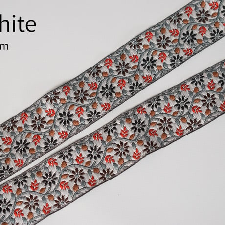 帆布ギターストラップ【細エスニック刺繍リボン】サイケ　ヒッピー | Handmade Japanese Guitar Strap  のコピー