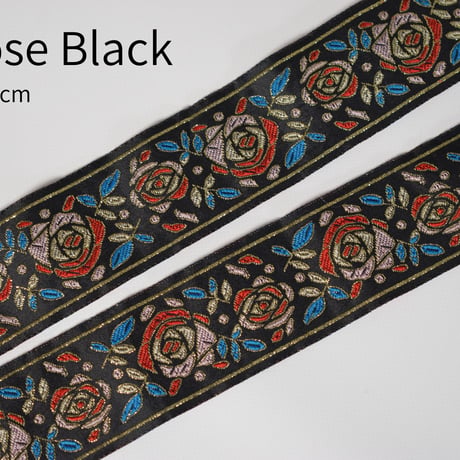 帆布ギターストラップ【細エスニック刺繍リボン】サイケ　ヒッピー | Handmade Japanese Guitar Strap  のコピー