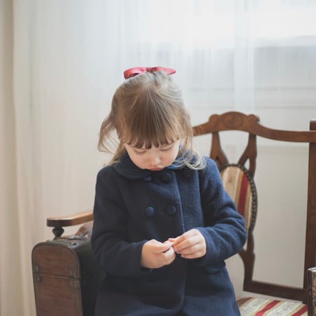 《Navy》Classic Wool Blend Long Coat