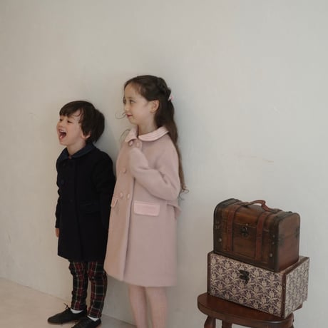 《Dusty Pink》Classic Wool Blend Long Coat