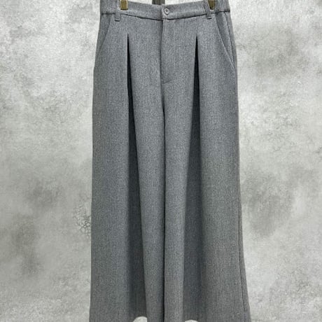 【ayane】MIX TWEED ボックスタックワイドパンツ