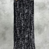 【ayane】レオパード柄起毛メッシュペンシルスカート