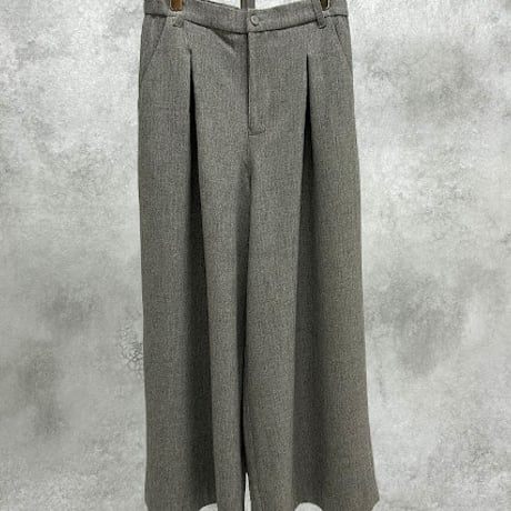 【ayane】MIX TWEED ボックスタックワイドパンツ