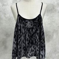 【ayane】レオパード柄起毛メッシュキャミソール