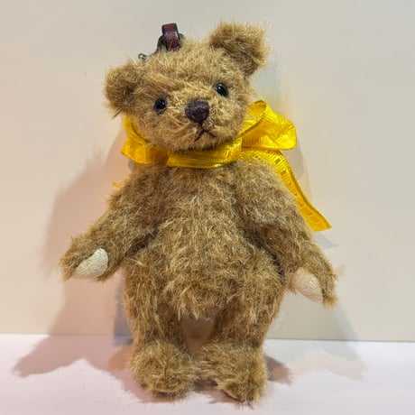 ミニチュー カックンベア 12cm｜キャメルのモヘア・テディベア バッグチャーム｜5ジョイント｜Teddy Bear JIJI