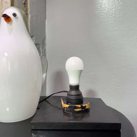 USED MILK GLASS PENGUIN LAMP