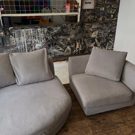 JAPAN USED  "COLONEL" FABRIC COUCH SOFA