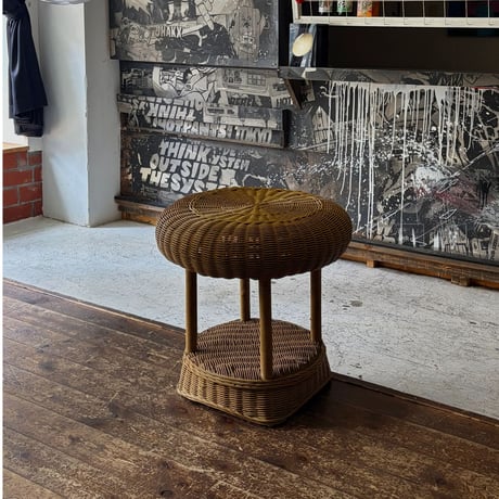 USED  RATTAN SIDE TABLE