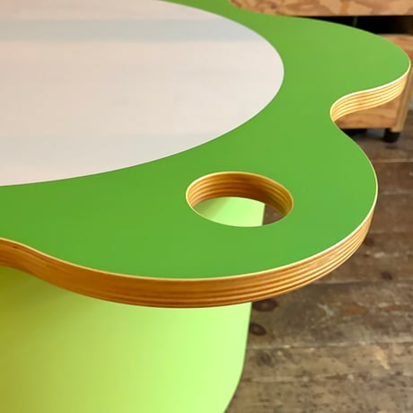 USED WOODEN FLOWER CENTER TABLE