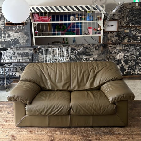JAPAN USED "KARIMOKU / DOMANI" GENIUS LEATHER 2P SOFA