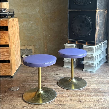 USED METAL FRAME VINYL LEATHER STOOL