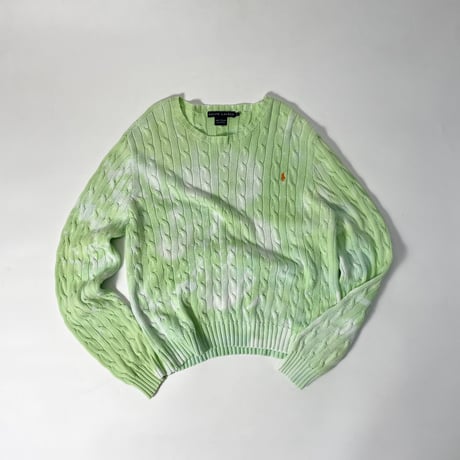 USED "RALPH LAUREN" TIE-DYE COTTON KNIT SWEATER