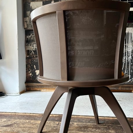 JAPAN USED WOODEN FRAME FABRIC CHAIR
