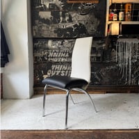 USED METAL FRAME VINYL LEATHER CHAIR