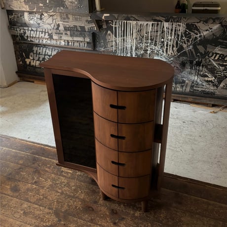 JAPAN USED  "マルヨシ民芸" WOODEN CABINET
