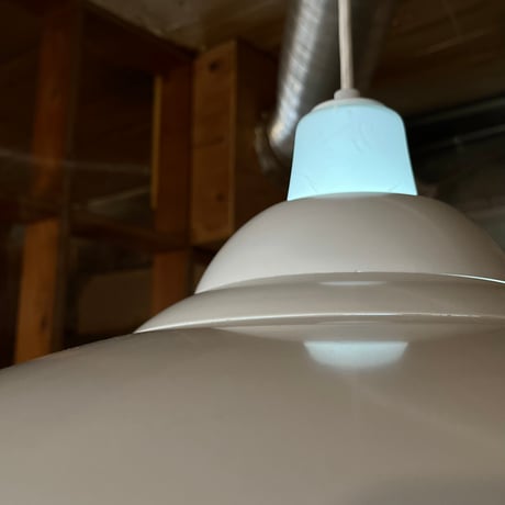 USED METAL & GLASS SHADE PENDANT LAMP