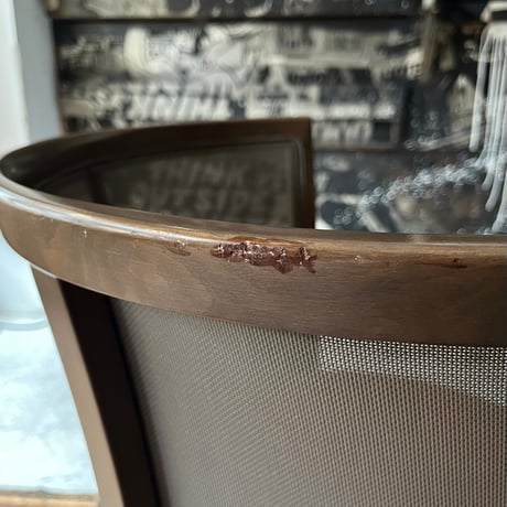 JAPAN USED WOODEN FRAME FABRIC CHAIR