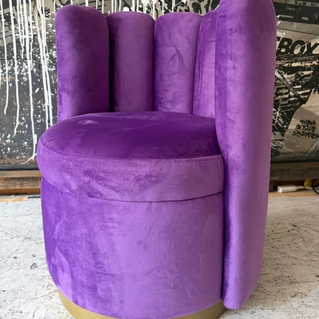 USED  IRON FRAME FABRIC LOUNGE CHAIR