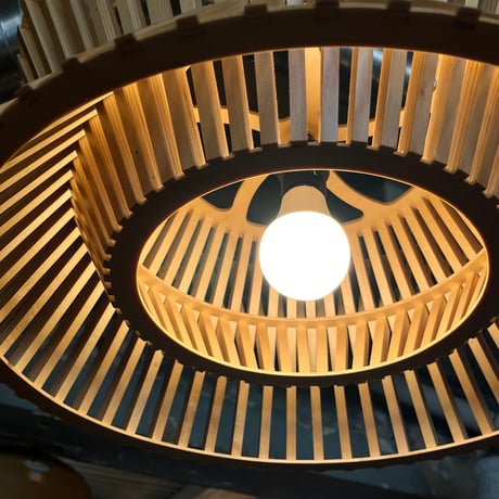 USED WOODEN PENDANT LAMP